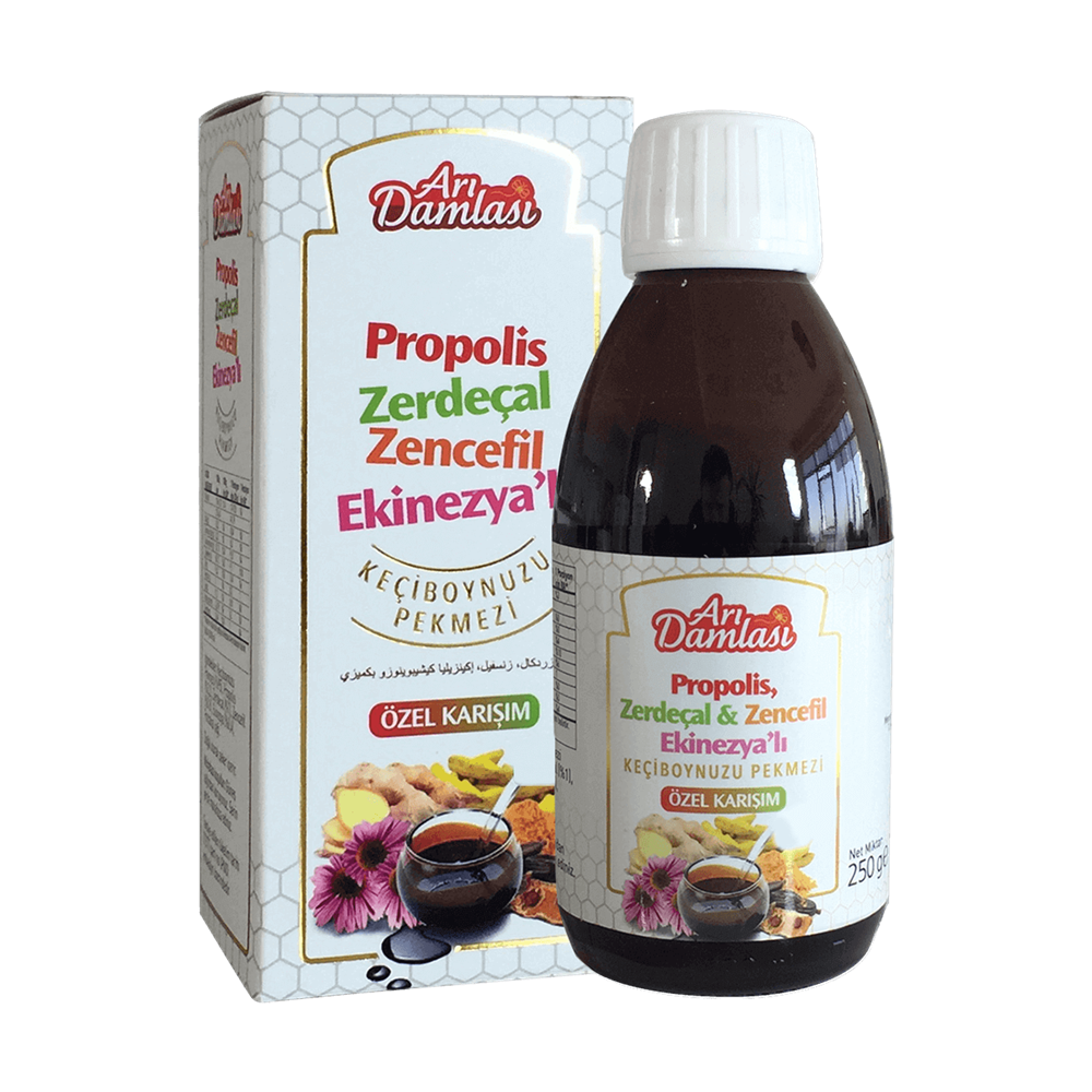 Propolis Zerdeçal Zencefil Ekinezya Ekstraktlı Keçiboynuzu Pekmezi 250 mL – Çocuk