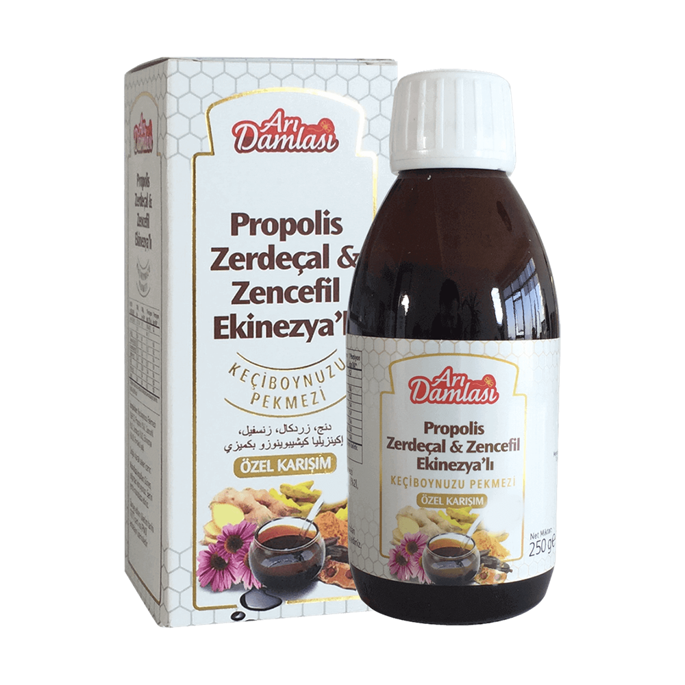 Propolis Zerdeçal Zencefil Ekinezya Ekstraktlı Keçiboynuzu Pekmezi 250 mL – Yetişkin