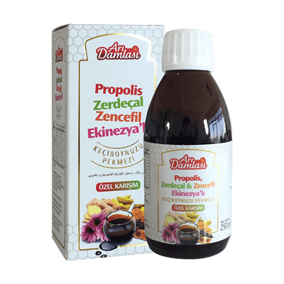 Propolis Zerdeçal Zencefil Ekinezya Ekstraktlı Keçiboynuzu Pekmezi 250 mL – Çocuk