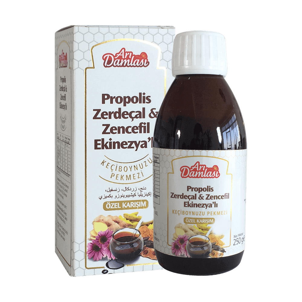 Propolis Zerdeçal Zencefil Ekinezya Ekstraktlı Keçiboynuzu Pekmezi 250 mL – Yetişkin