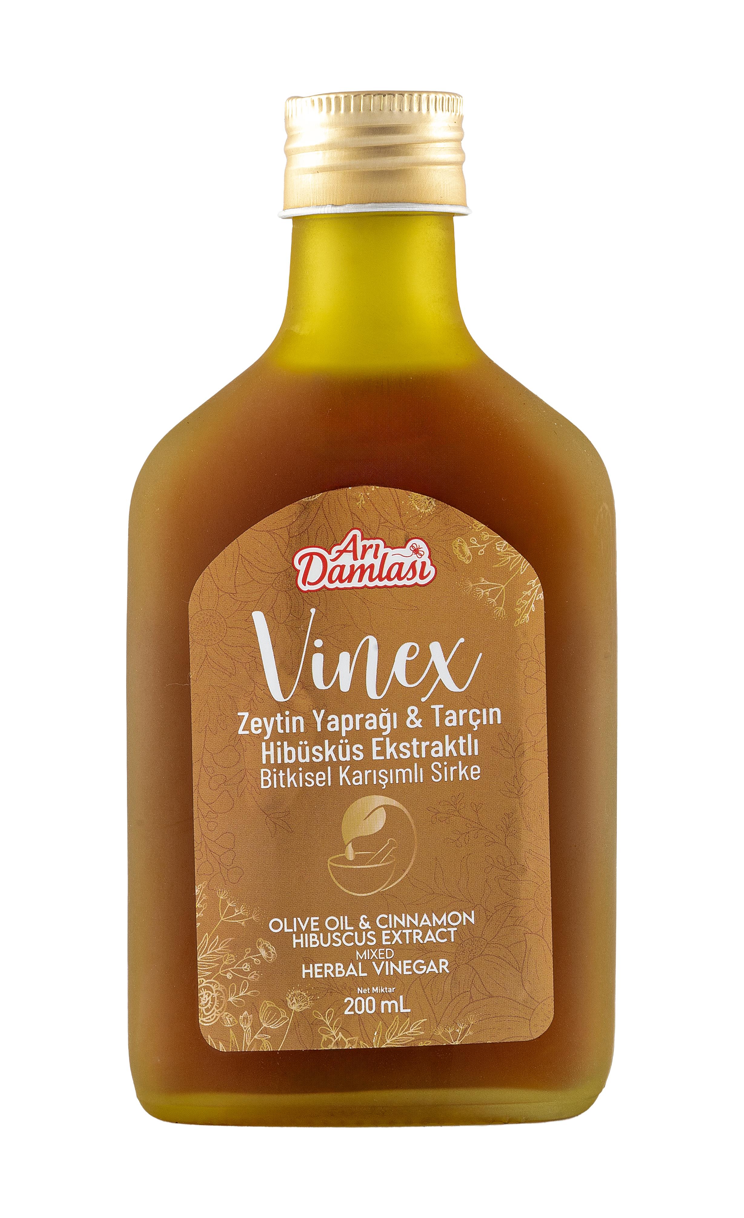 Zeytin Yaprağı-Tarçın-Hibisküs Ekstraktlı Bitkisel Karışımlı Sirke