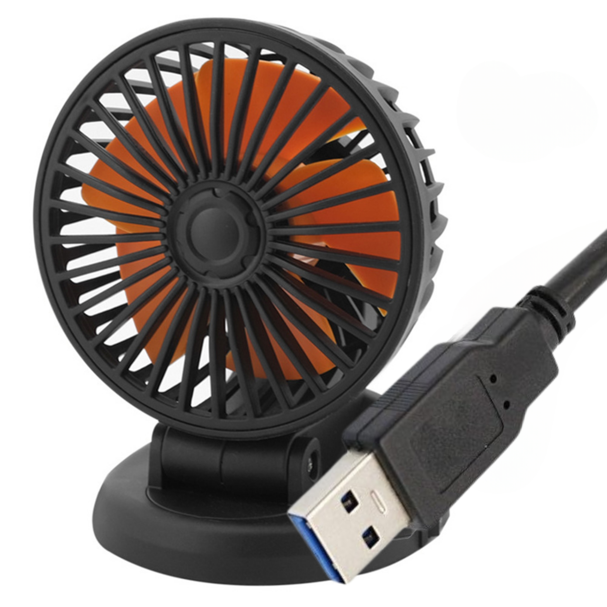 Araç içi Vantilatör 1 Başlıklı 5V USB - 360° Ayarlanabilir Oynar Başlıklı Vantilatör Fan