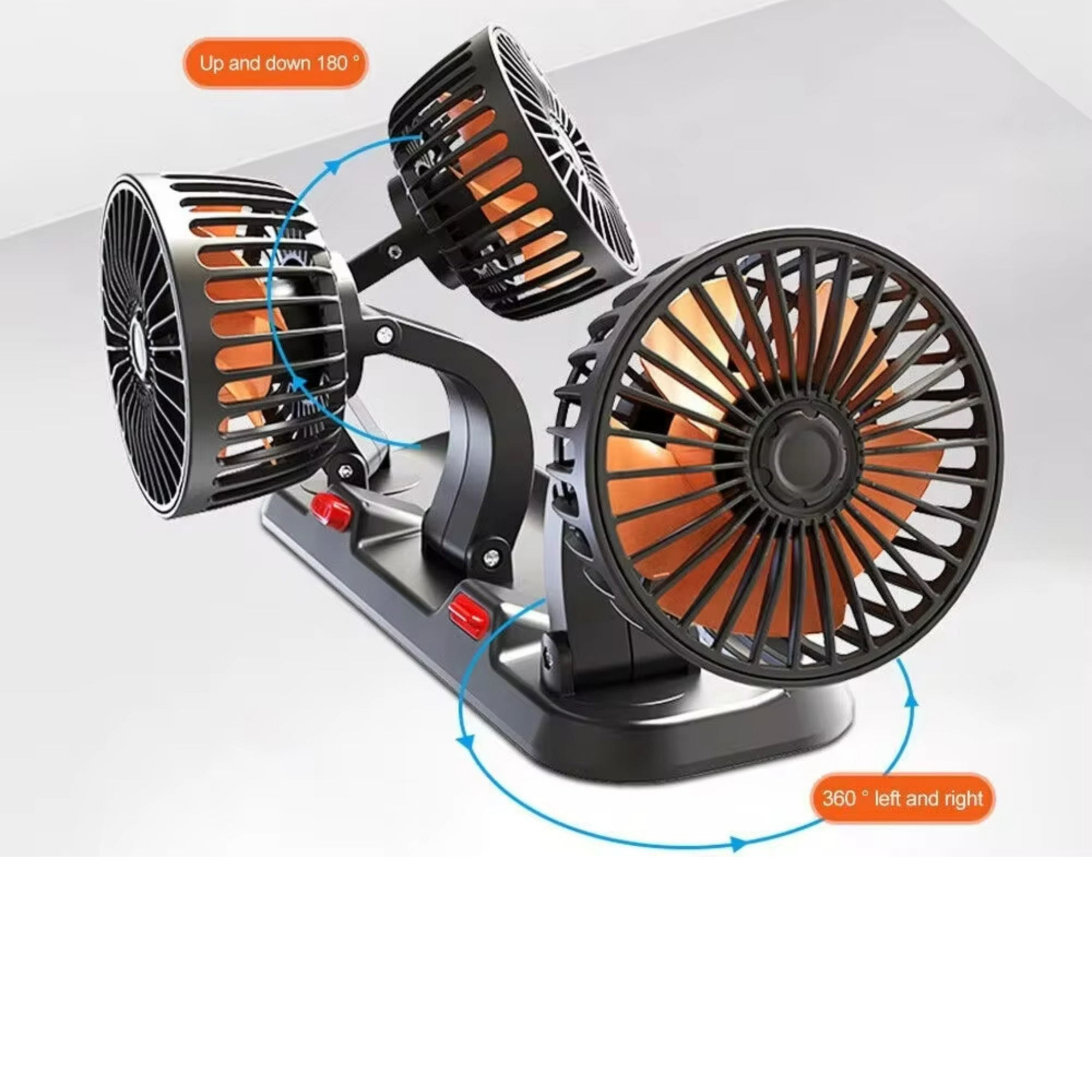 Araç içi Vantilatör 5V USB - 360° Ayarlanabilir Oynar Başlıklı Vantilatör Fan