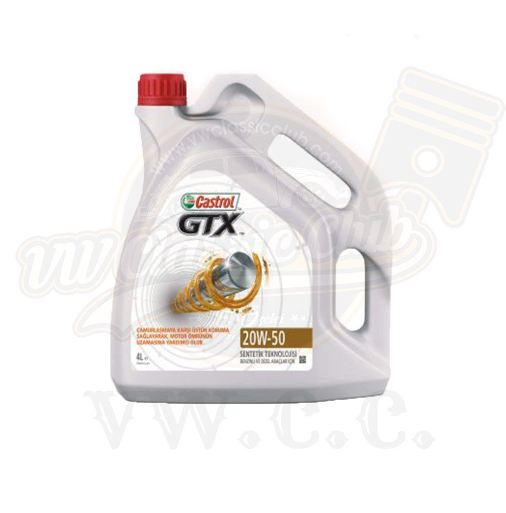 Castrol Gtx 20W/50 Motor Yağı 3 Lt. (1100-1200-1300-1302-1303-T1-T2-T3-Karmann Ghia-Variant-Golf MK)