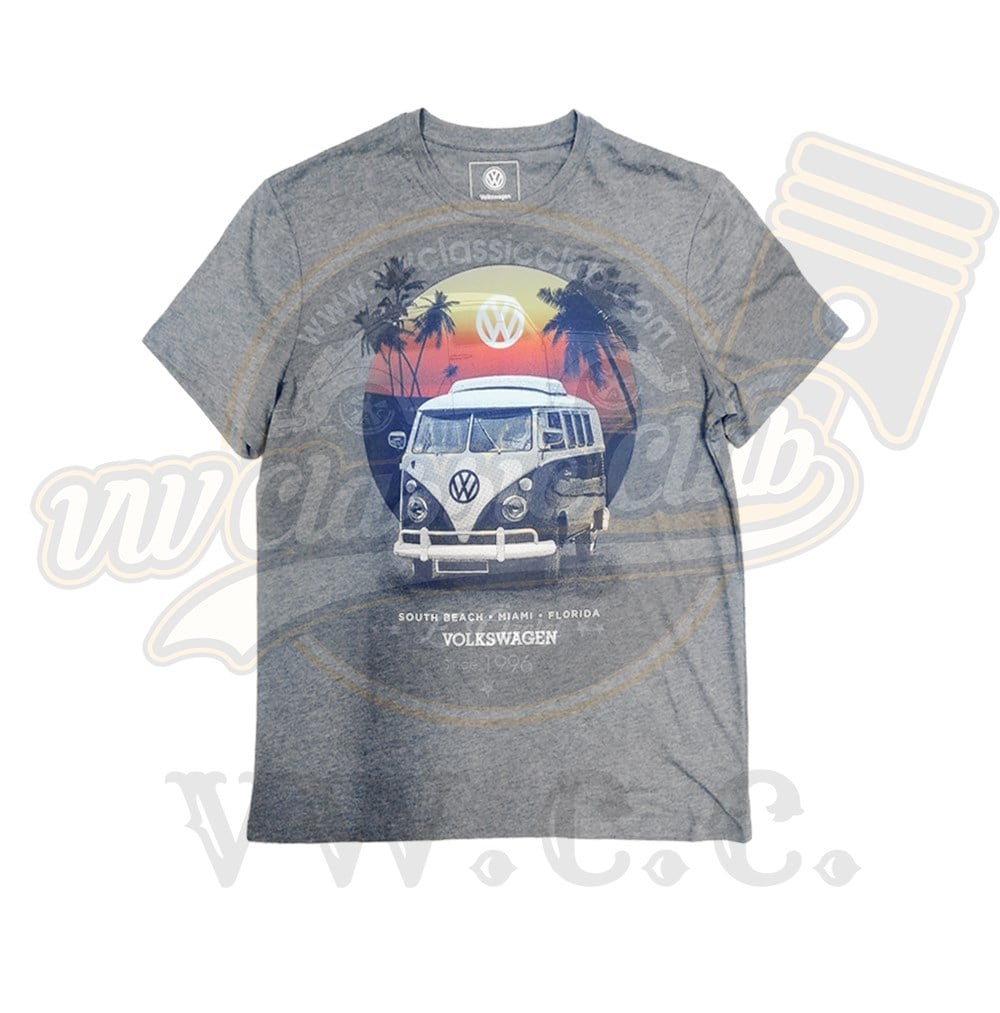 VW Lisanlı Gri T1 Baskılı T-Shirt 