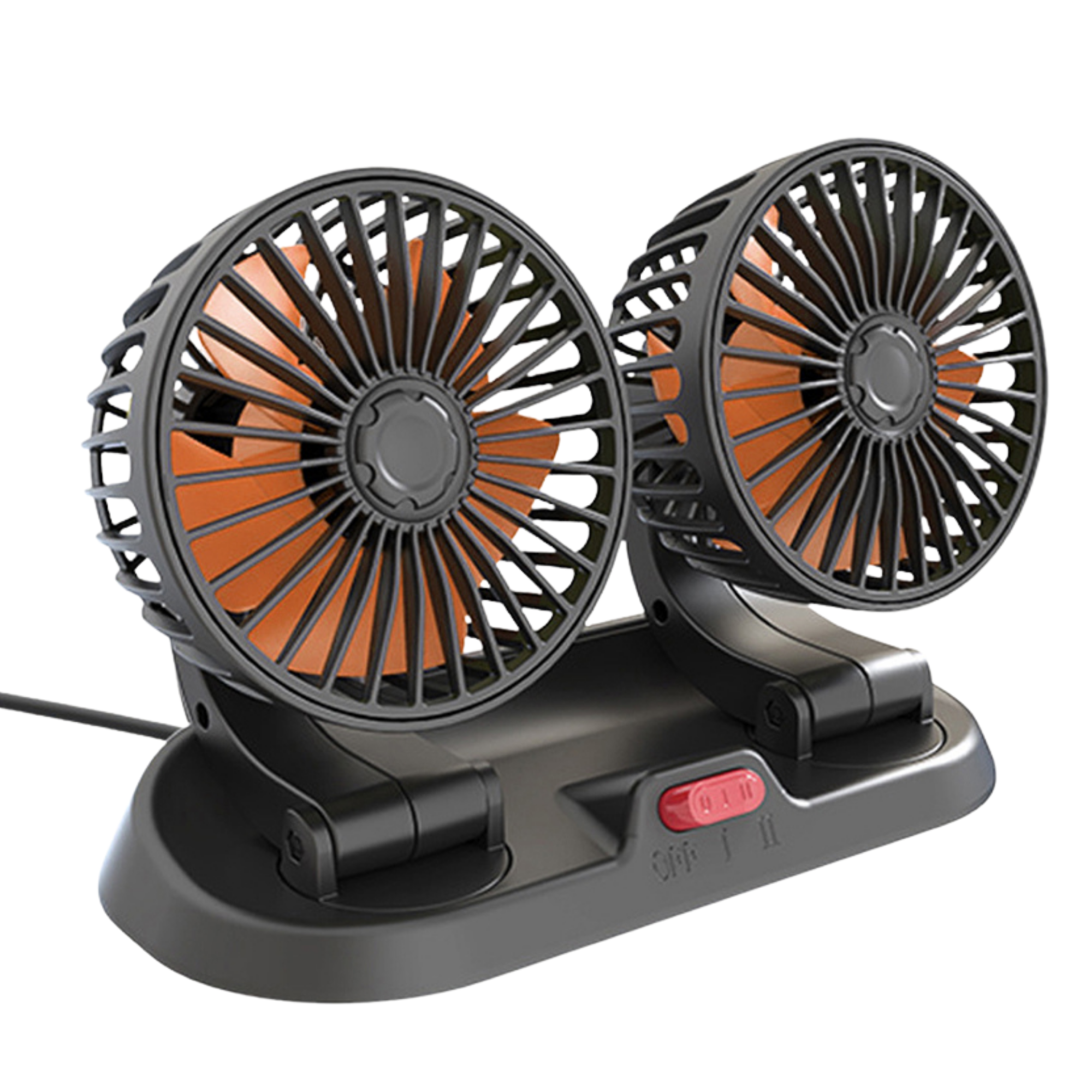 Araç içi Vantilatör 2 Başlıklı 5V USB - 360° Ayarlanabilir Oynar Başlıklı Vantilatör Fan