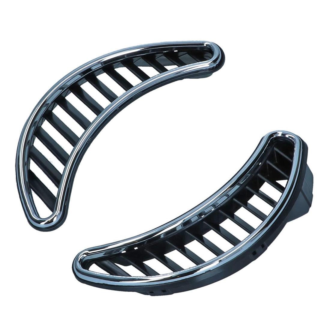 Side Air Vent Trim Plates Black With Polished Stainless Steel Trim (Per Pair)