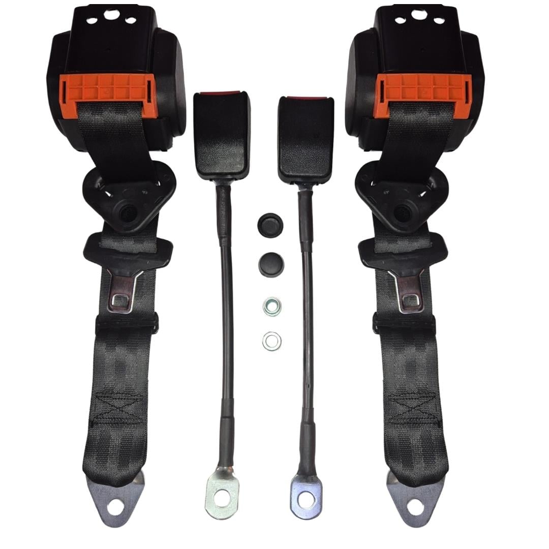 Front Seatbelt with 3 Joints Automatic Type Black Pair
