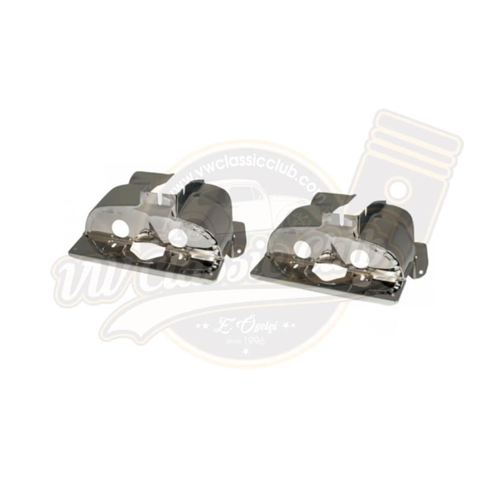Cylinder Head Cover Nickel (Single Manifold) (Pair) (1100-1200-1300-1302-1303-T2SPLIT-T2BAY-Karmann Ghia-Type3)