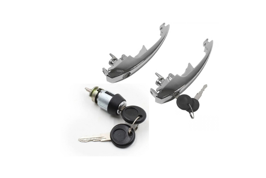 Ignition Switch and 2 Door Handles Keyed Alike Set (1300-1302-1303)