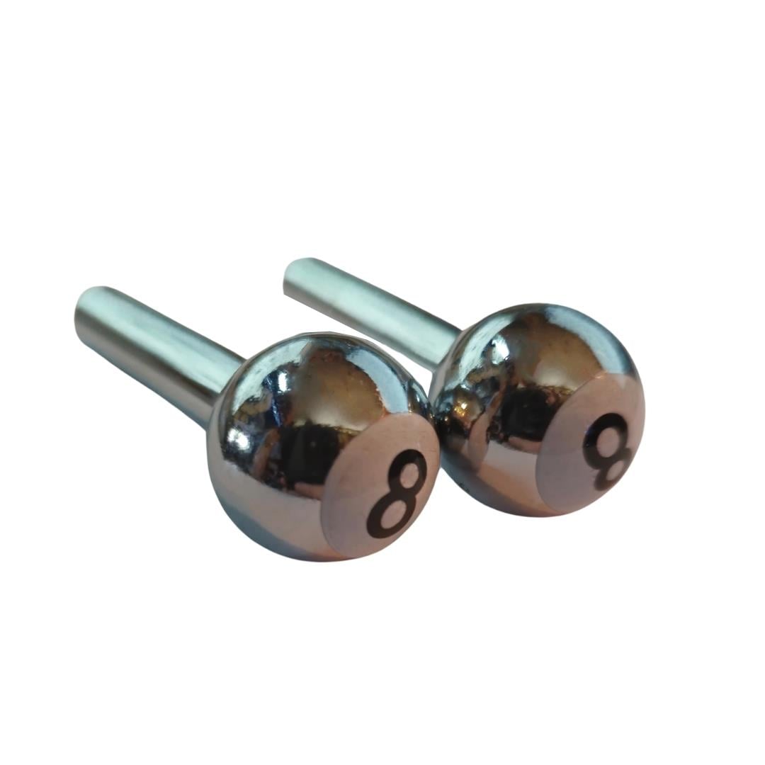 Door Lock Pull Knob Pair Chrome 8 Ball (1300-1302-1303-T2-Karmann-Variant)