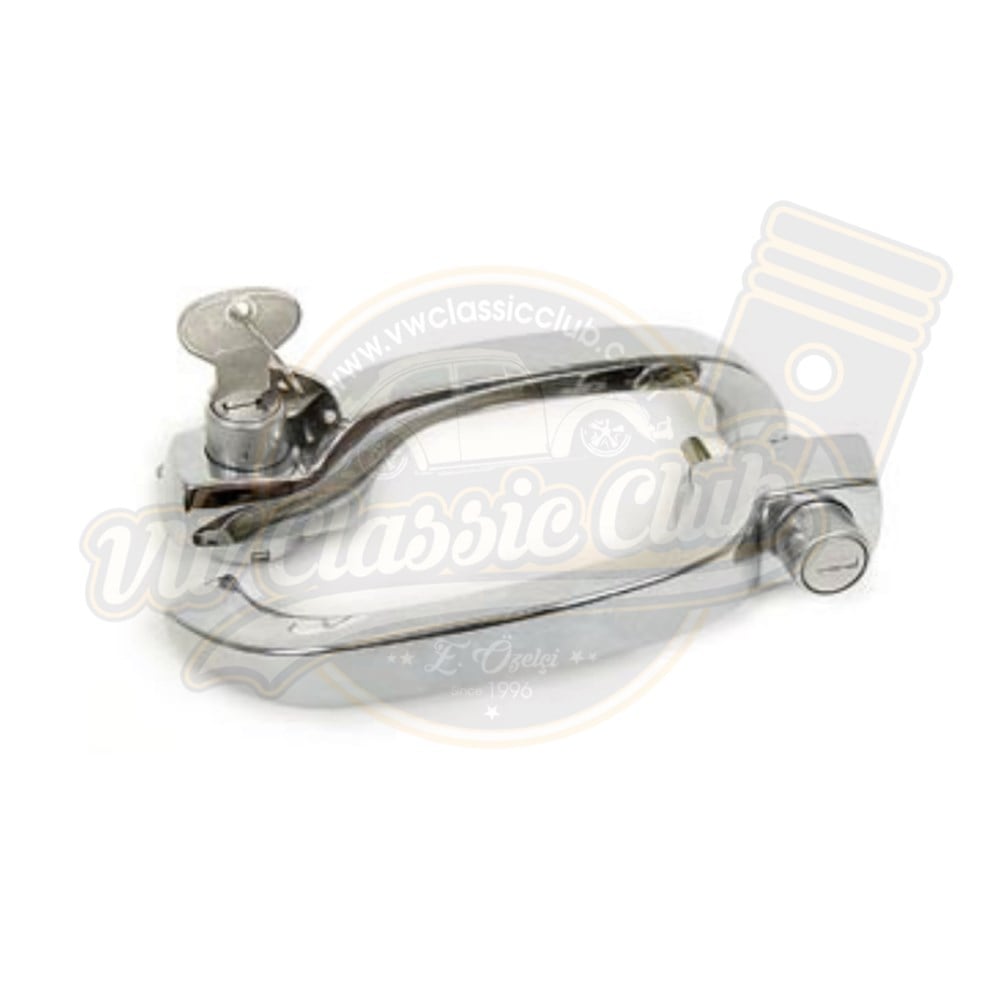 Locking Door Handle with Keys Chrome