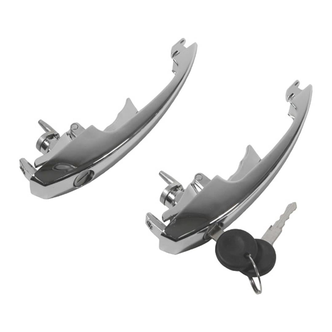 Locking Door Handle with Keys Chrome (1300-1302-1303)