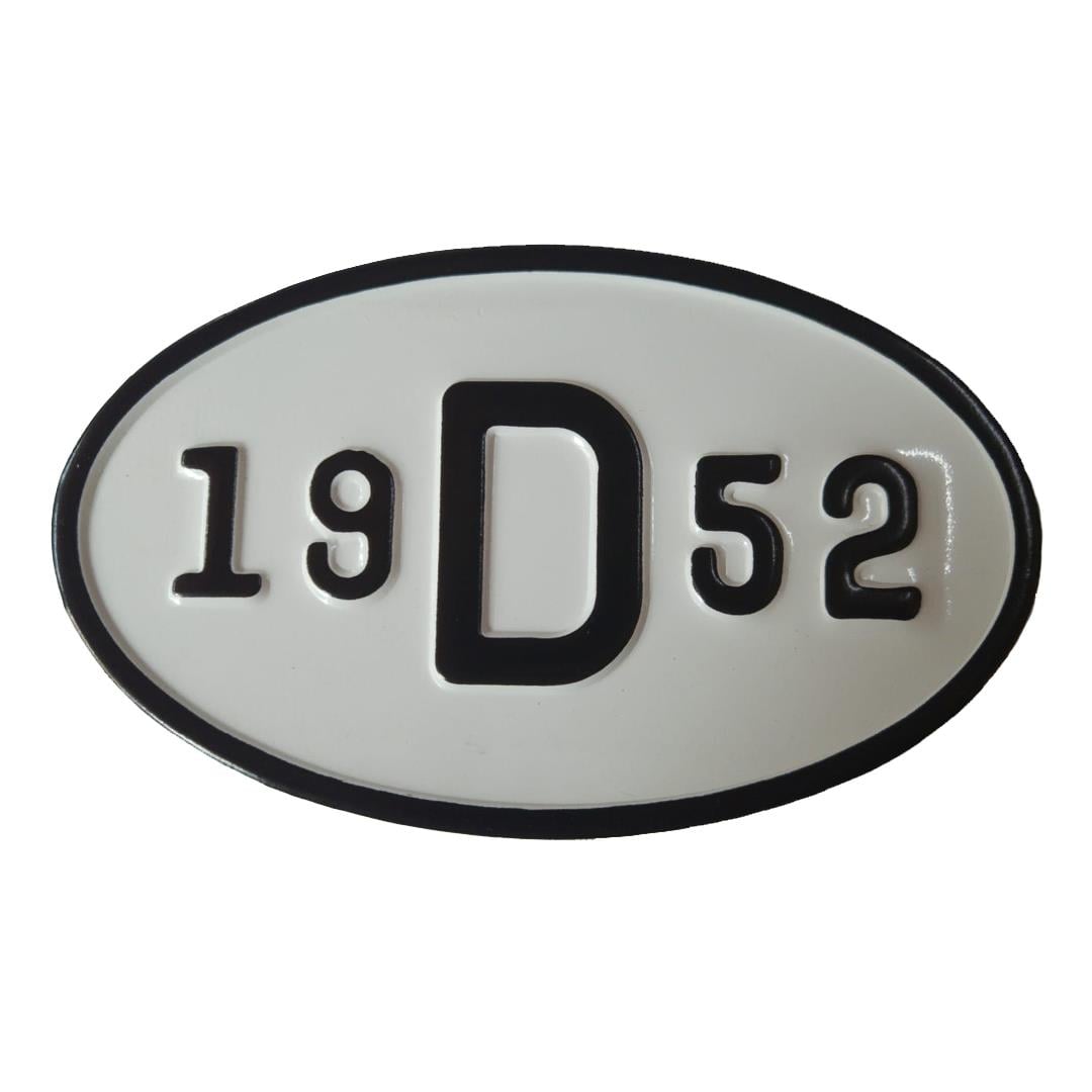 Arka Yıl Plakası 19D52 1952 Vosvos Plaka Aksesuar - VW Classic Club | Vosvos Kaplumbağa Yedek Parça