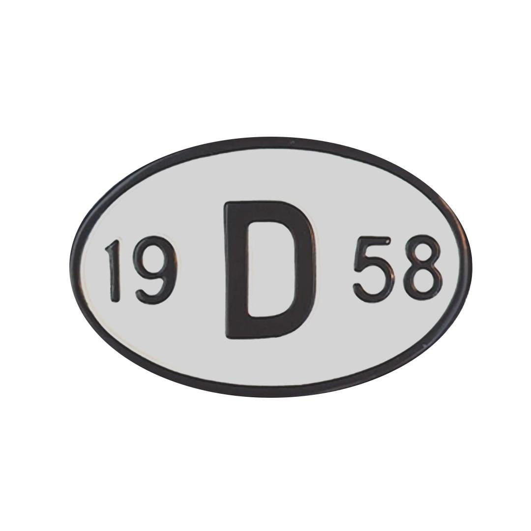 Rear Year Plate 1958 (19D58)
