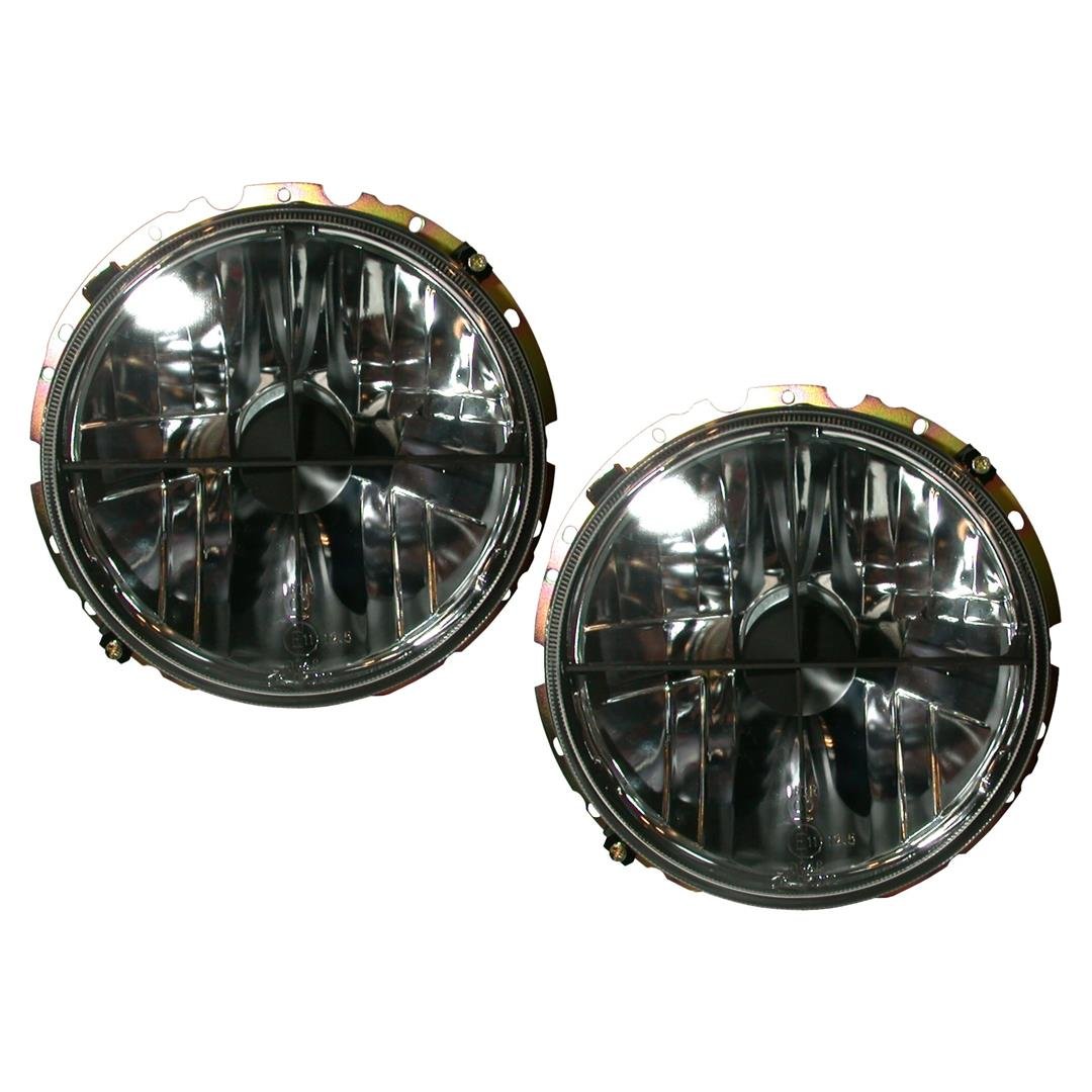 Complete Headlight Black Crossed Crystal