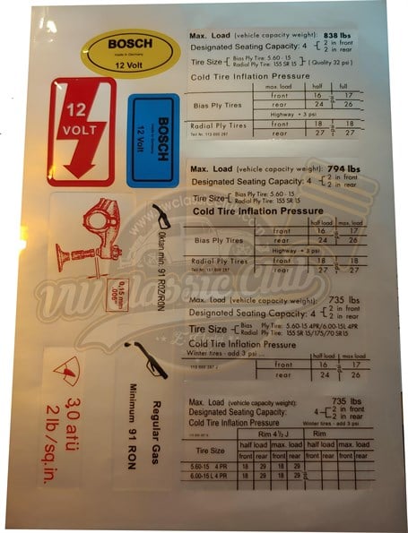 Decal Sheet Set - 11 Piece  (1100-1200-1300-1303-T1-T2)