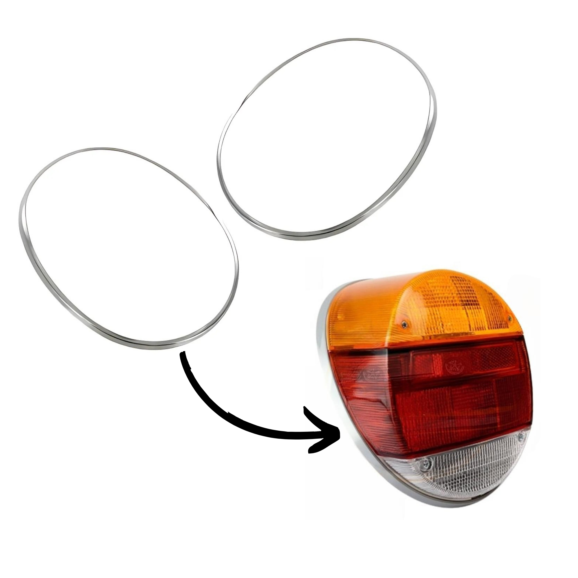 Stainless Steel Rim For Tail Light, Polished