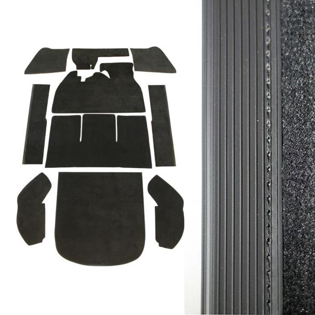 Carpet Set Black 10 Piece (1303)