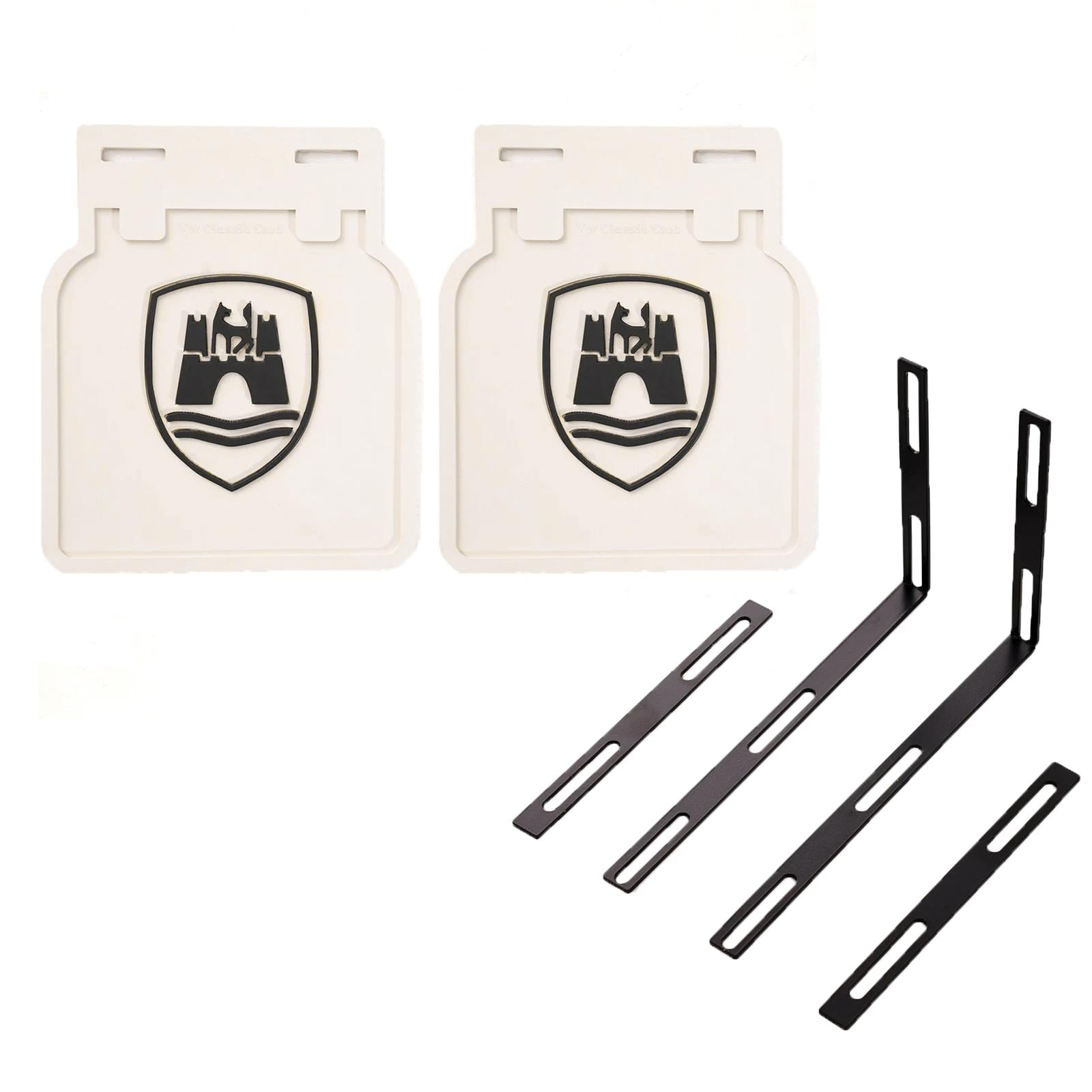 Mud Flaps With Wolfsburg Emblem White, (Set)