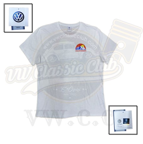 VW Lisanlı Beyaz Baskılı T-Shirt - VW Classic Club | Vosvos Kaplumbağa  Yedek Parça