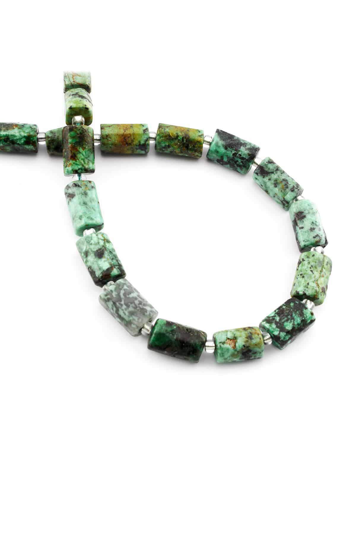 Afrika Turkuaz Doğal Taş Parlak Silindir Kesim 7x12mm Dizi [AA]