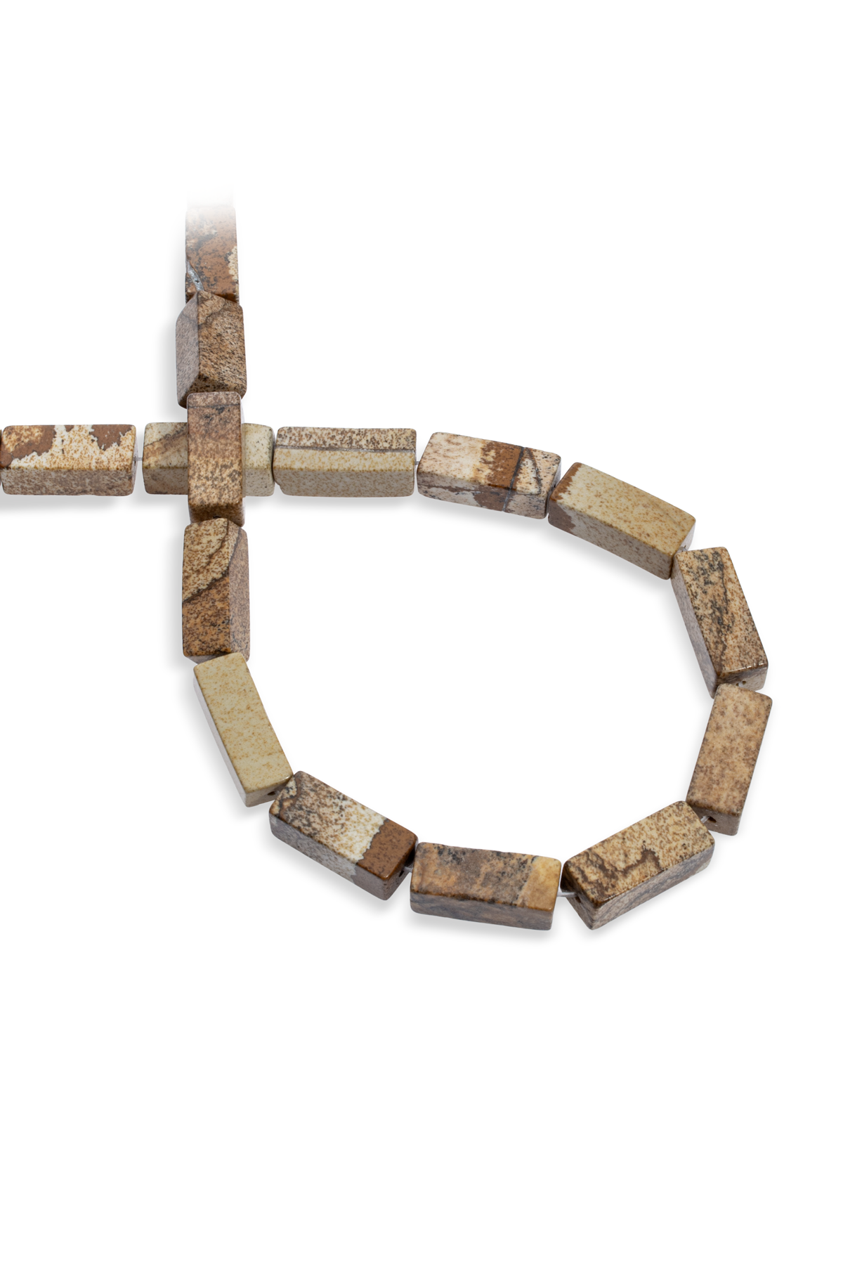 Ağaç Jasper Doğal Taş Dikdörtgen Kesim 8x20mm Dizi