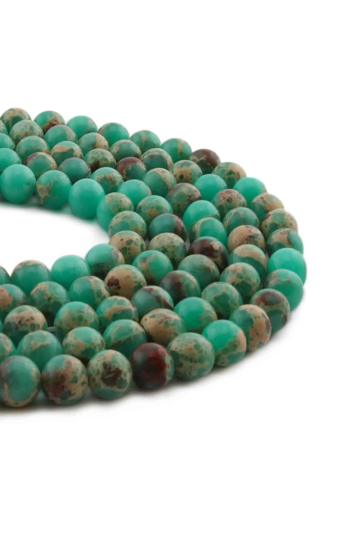 Agalmatolite Doğal Taş Parlak Küre Kesim 8mm Dizi