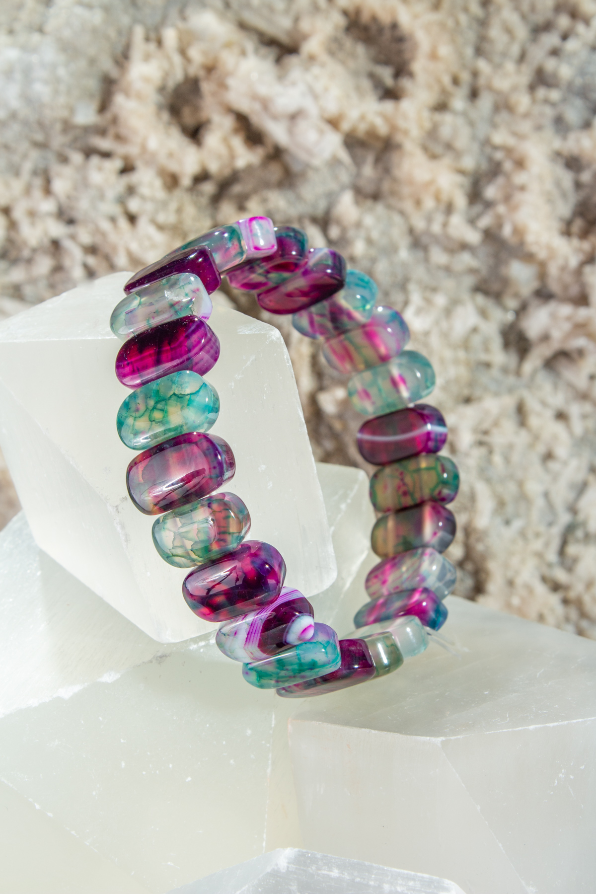 Akik Doğal Taş Oval Kesim Bileklik