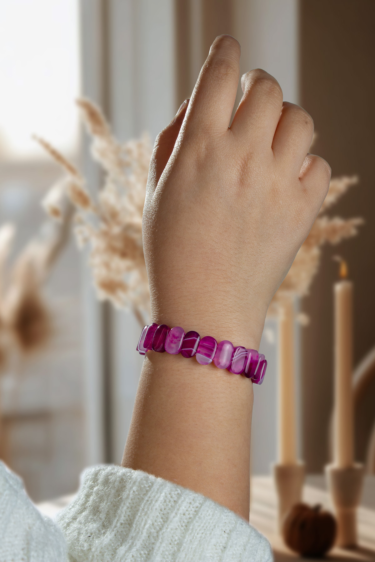 Akik Taşı Oval Kesim Bileklik