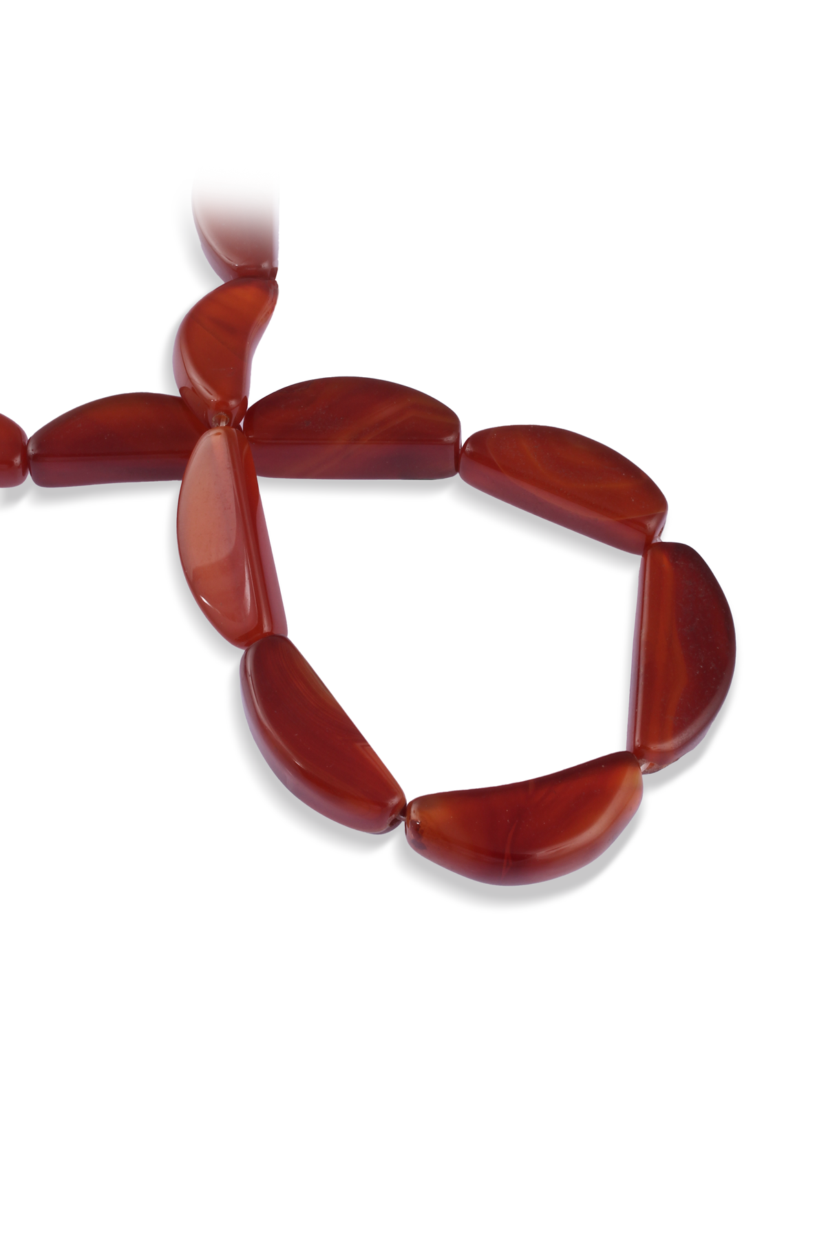 Akik Doğal Taş Parlak Kızıl Amorf Kesim 15x40mm Dizi