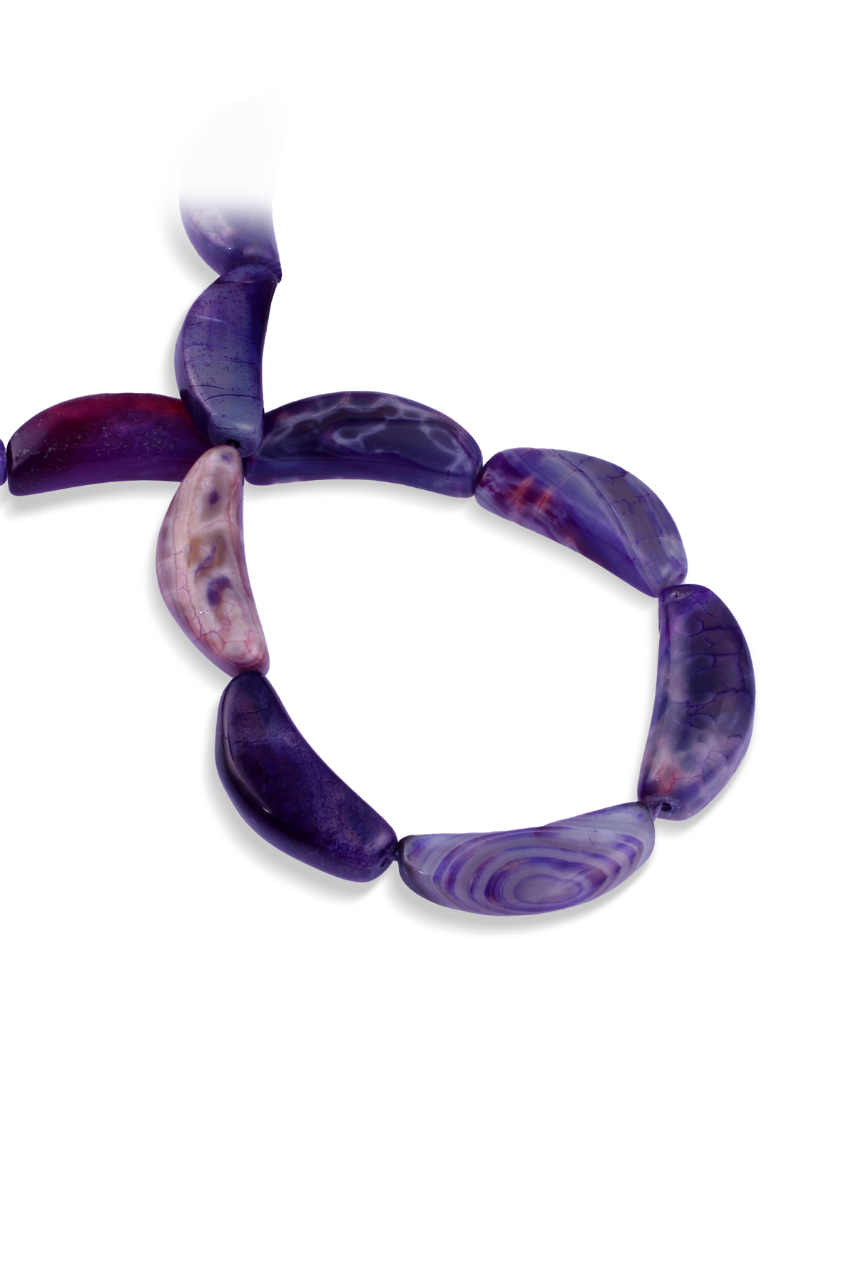 Akik Doğal Taş Parlak Mor Amorf Kesim 15x40mm Dizi