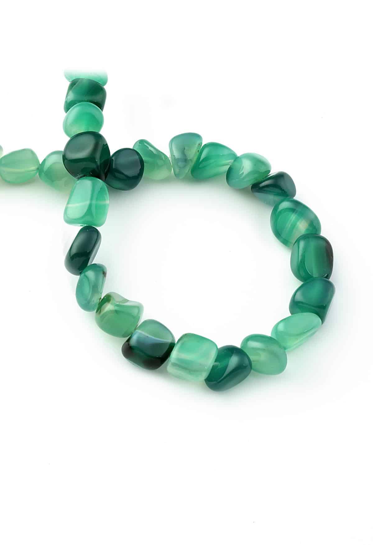 Akik Doğal Taş Parlak Yeşil Tımbıl Kesim 8x11mm Dizi