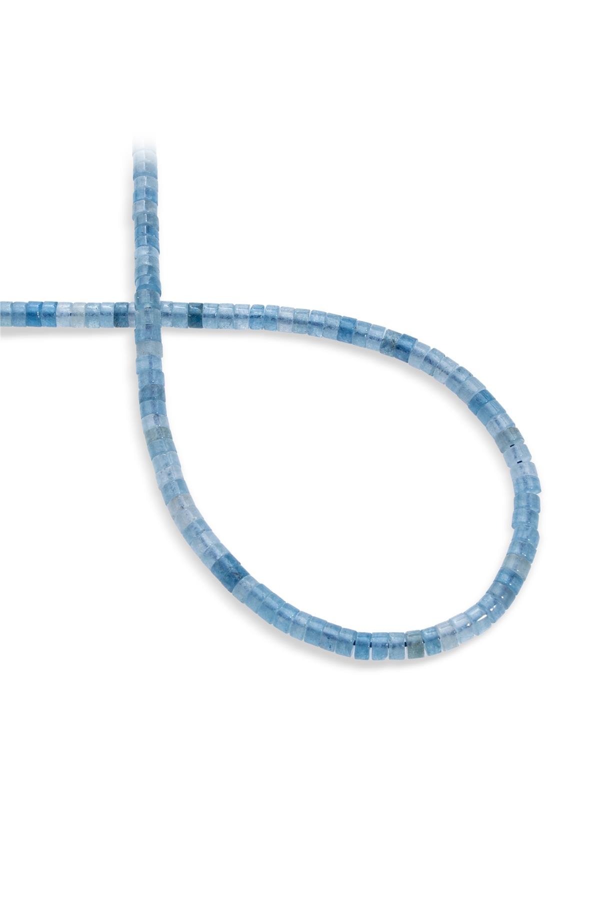 Akuamarin Doğal Taş Rondela Kesim Dizi