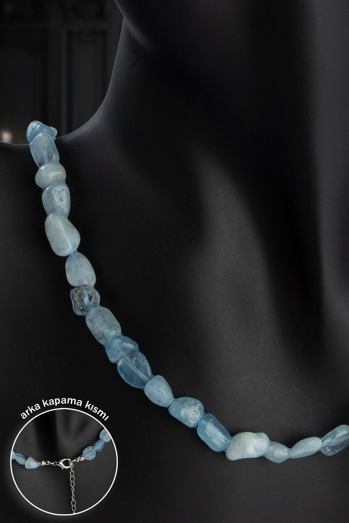 Akuamarin Doğal Taş Tımbıl Kesim 6x8mm Kolye