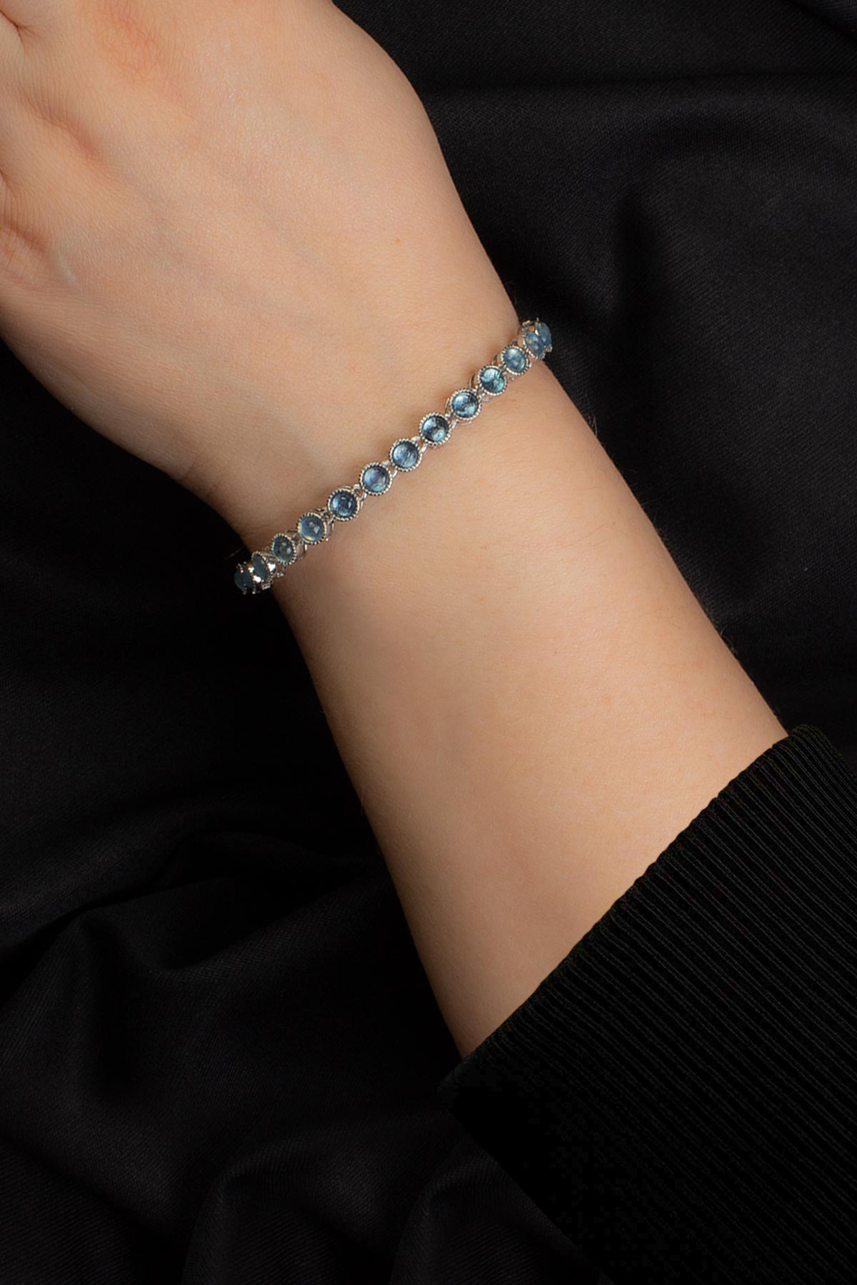 Akuamarin Doğal Taş Zincir Bileklik