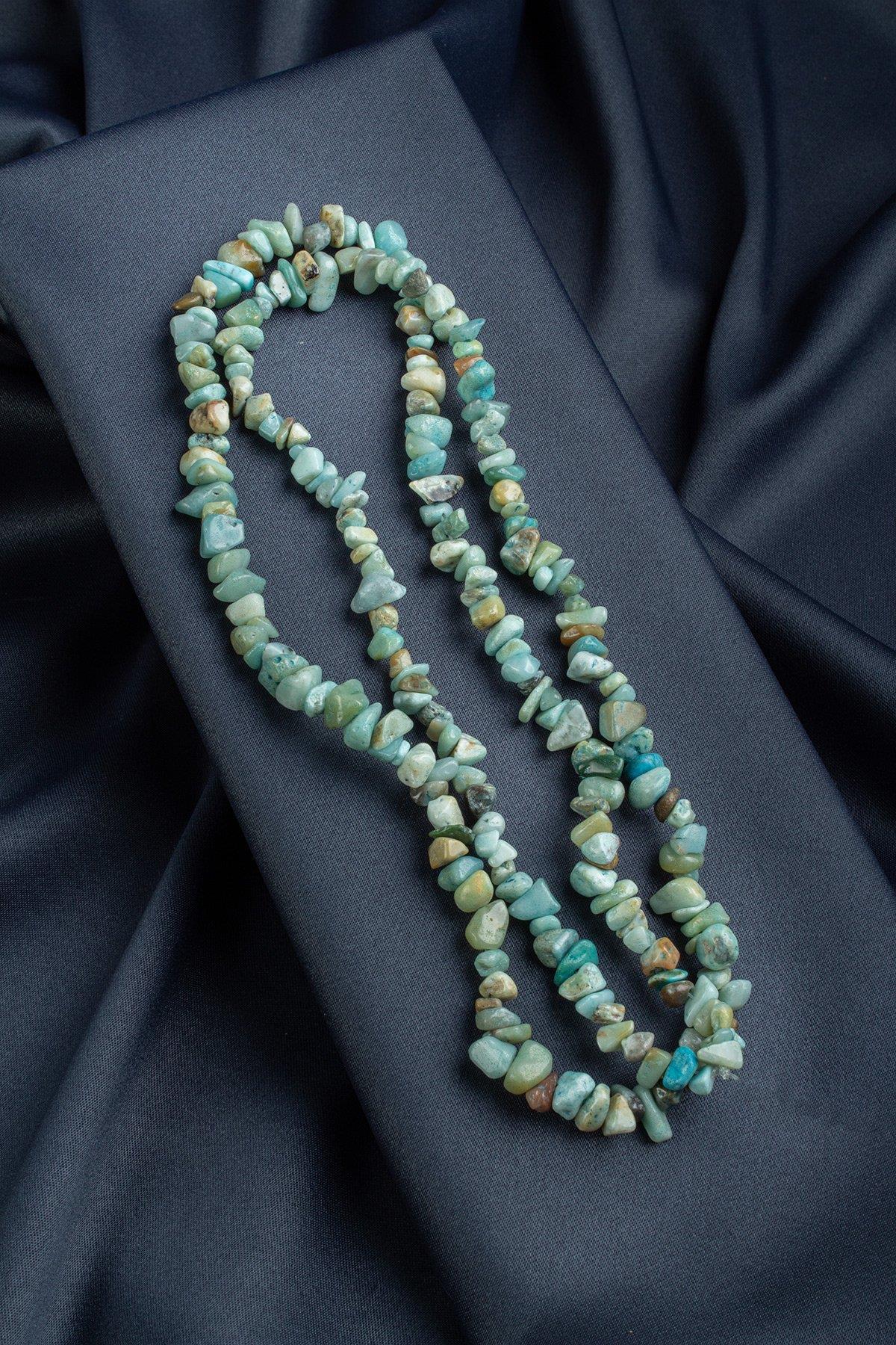 Amazonit Doğal Kırık Taş Orta Boy Parlak 5x8mm Dizi