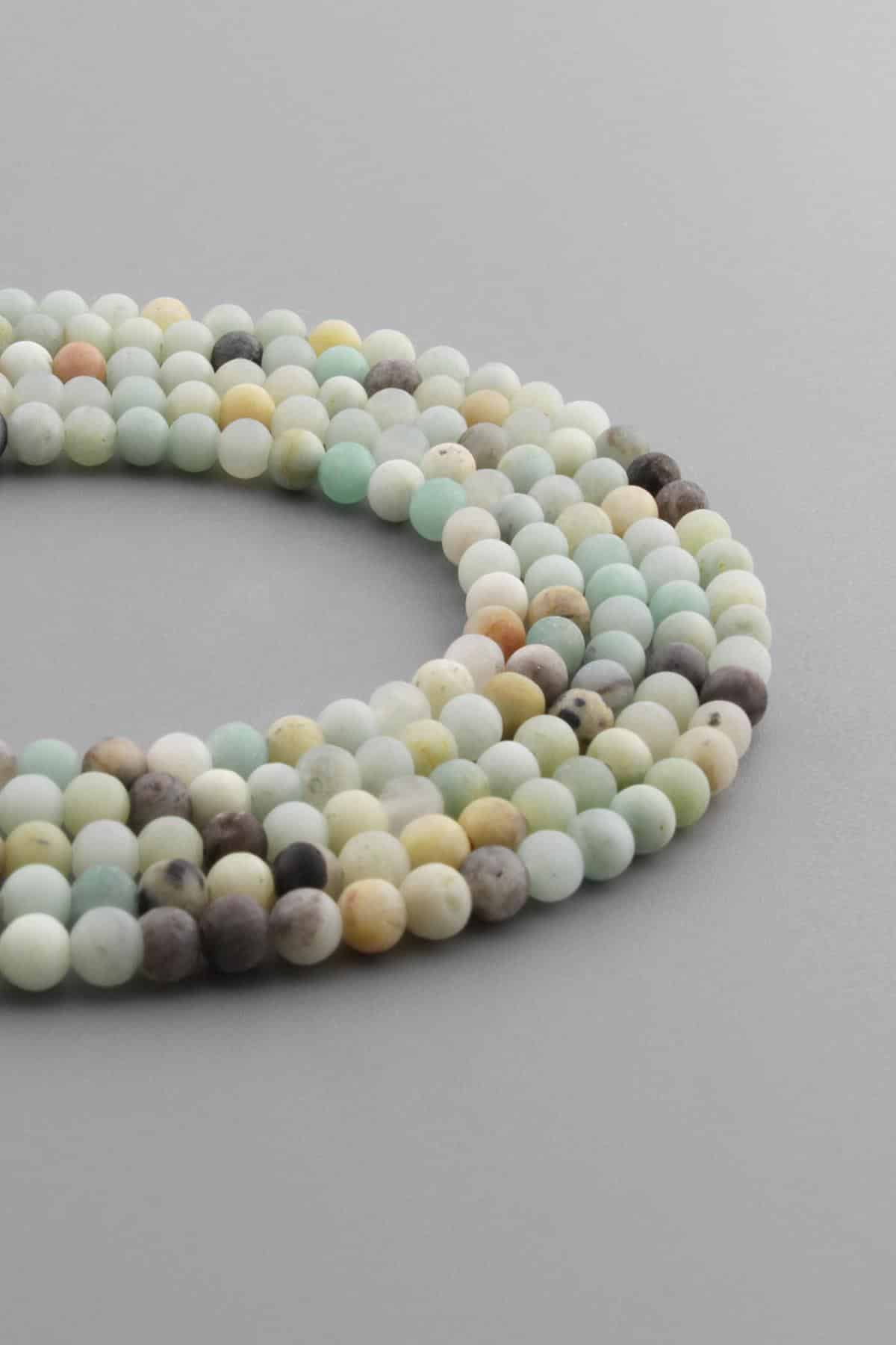 Amazonit Doğal Taş Mat Küre Kesim 4mm Dizi [AA]