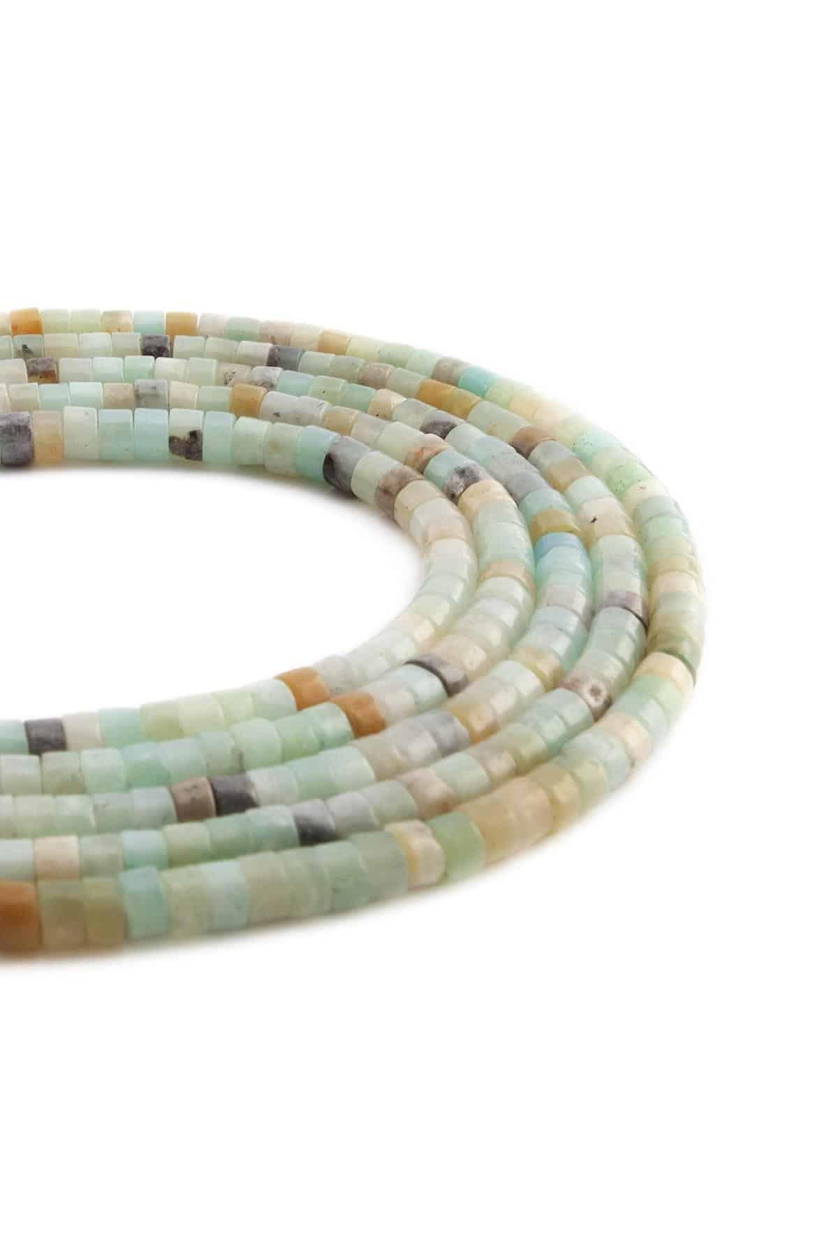 Amazonit Taşı Parlak Dore Kesim 4x2mm Dizi [AA]