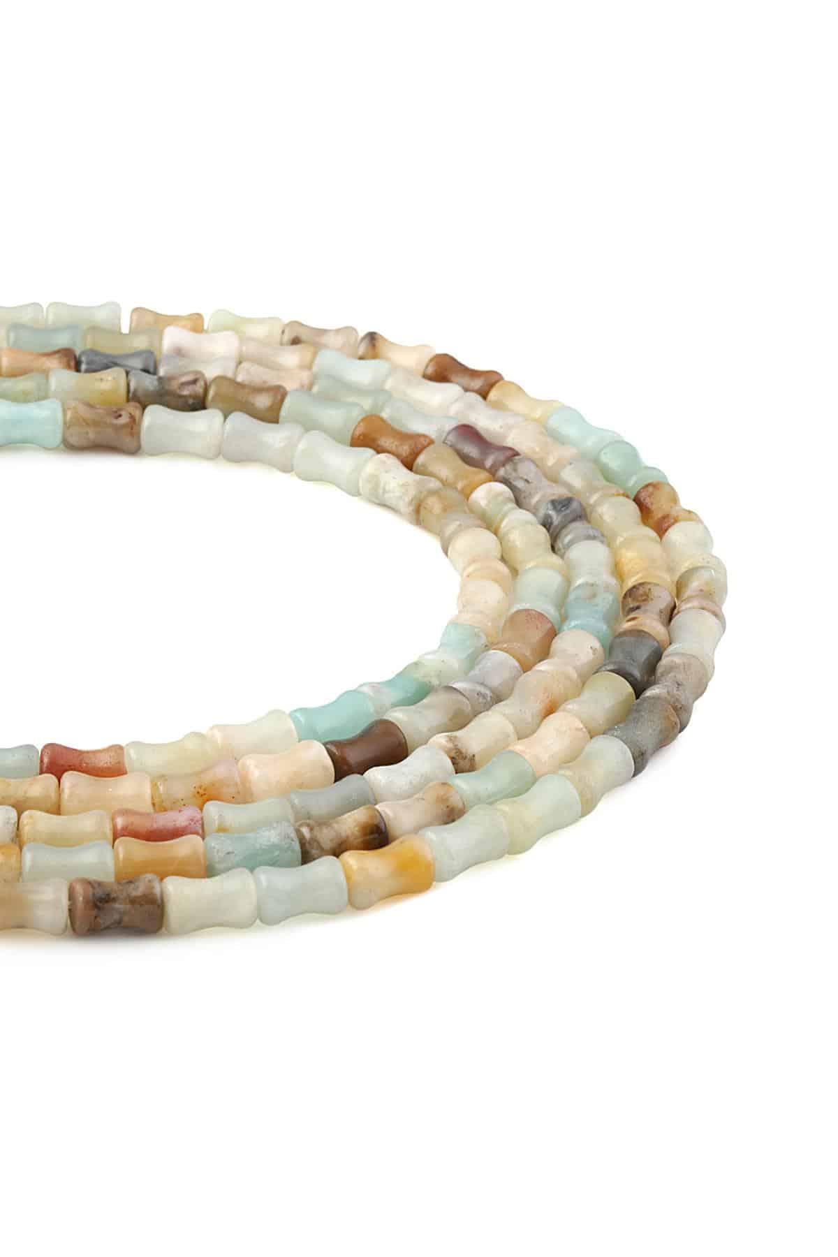 Amazonit Doğal Taş Parlak Silindir Kesim 6x9mm Dizi [AA]