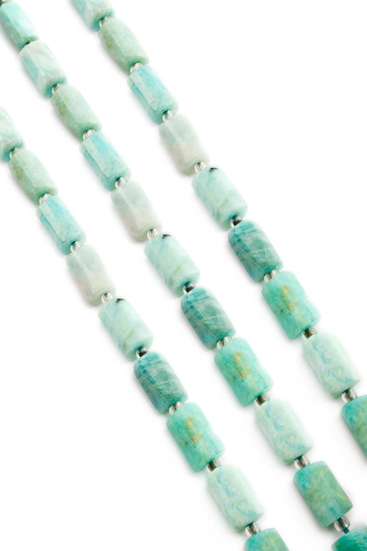 Amazonit Doğal Taş Parlak Silindir Kesim 7x12mm Dizi [AA]