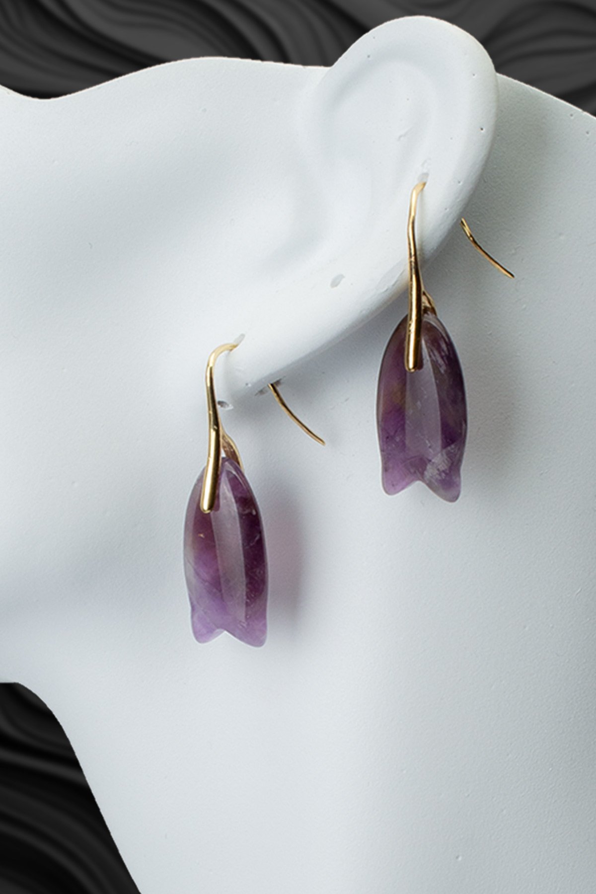 Ametıst Doğal Taş Küpe