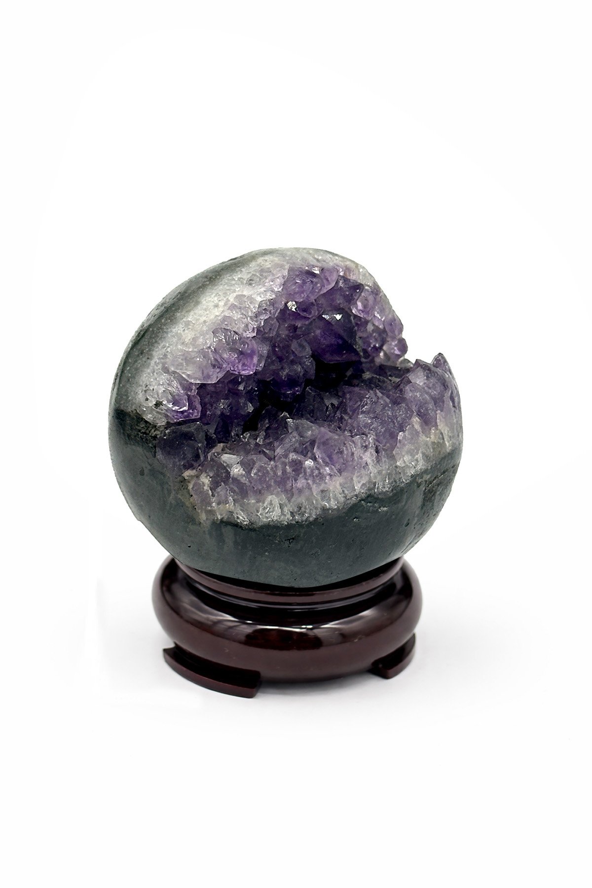Ametist Taşı Deliksiz Küre Kesim Ham Kütle Dekoratif Obje - 187 Gram