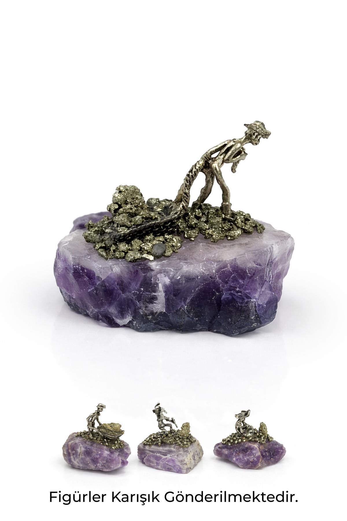 Ametist Taşı Pirit Taşı İşlemeli