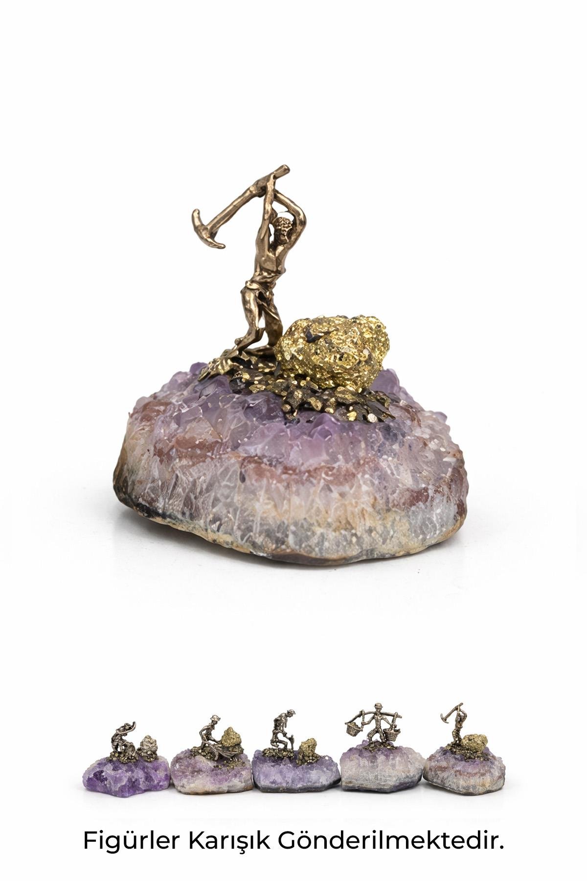 Ametist Taşı Pirit Taşı İşlemeli