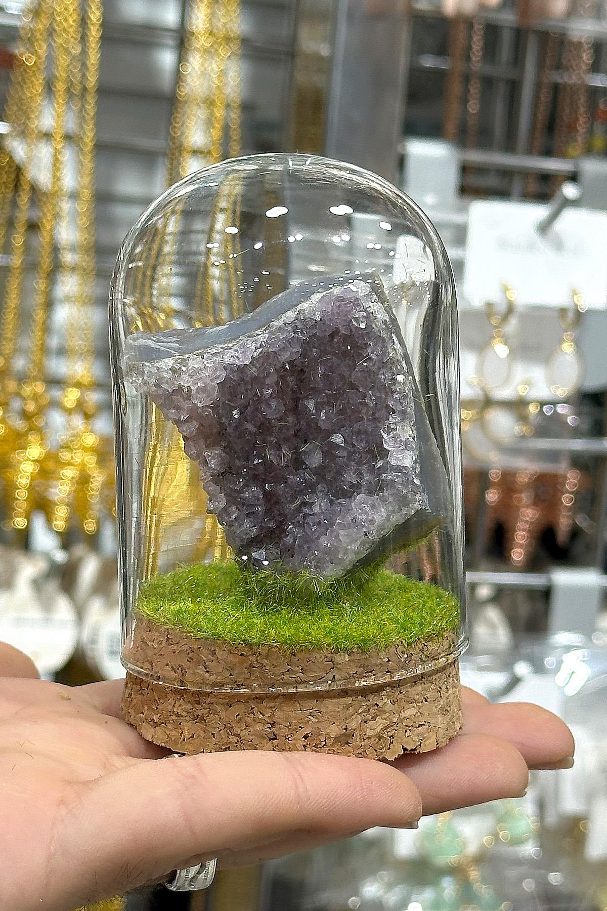 Ametist Taşı Cam Fanus