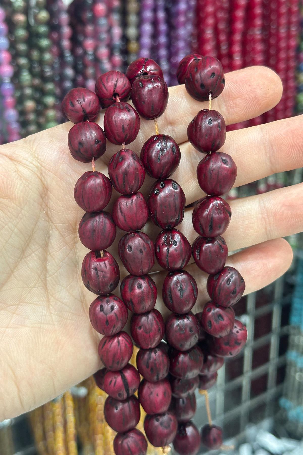 Andız Ağacı Koyu Bordo Renkli Kokulu 20 li Tesbih