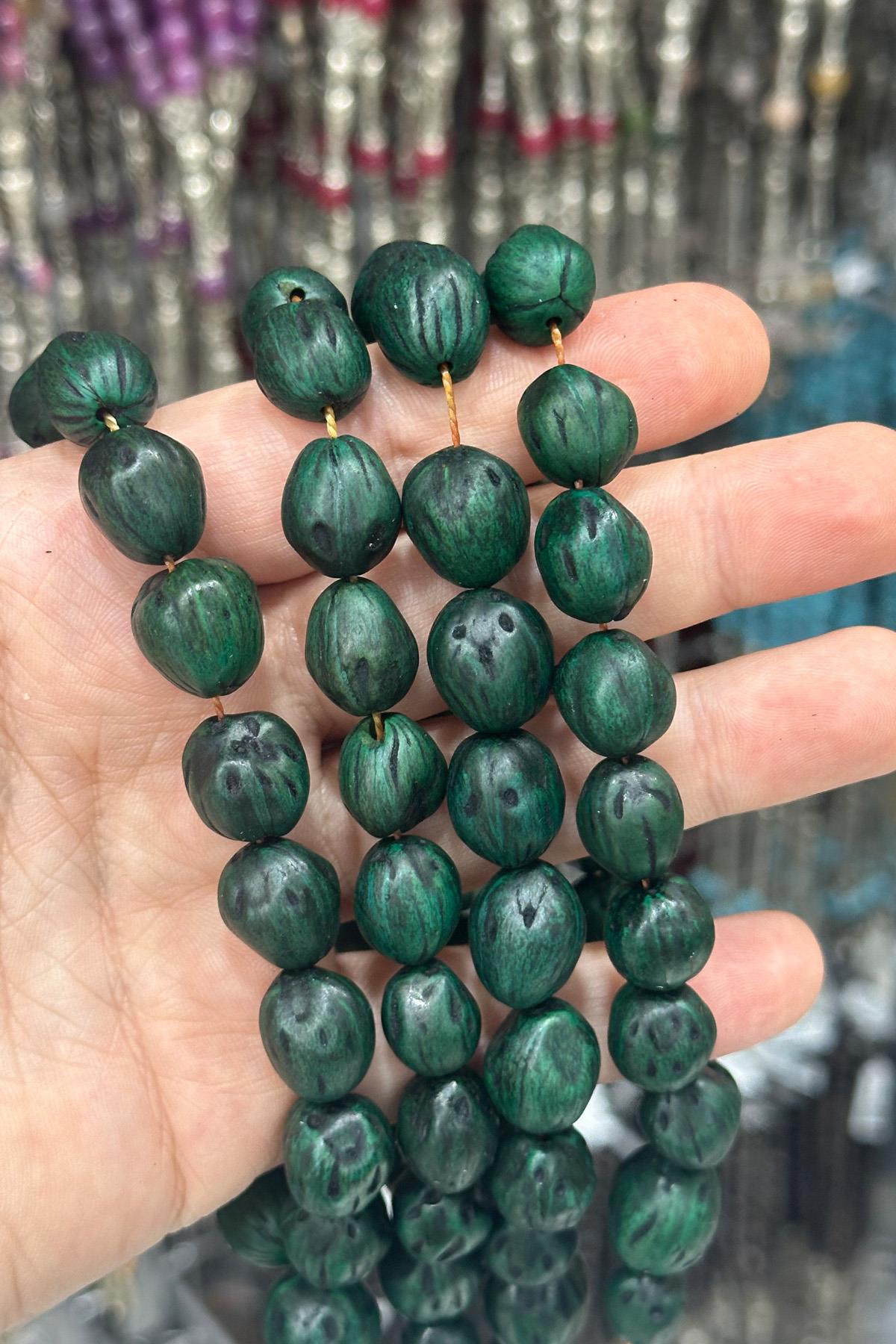 Andız Ağacı Koyu Yeşil Renkli Kokulu 20 li Tesbih