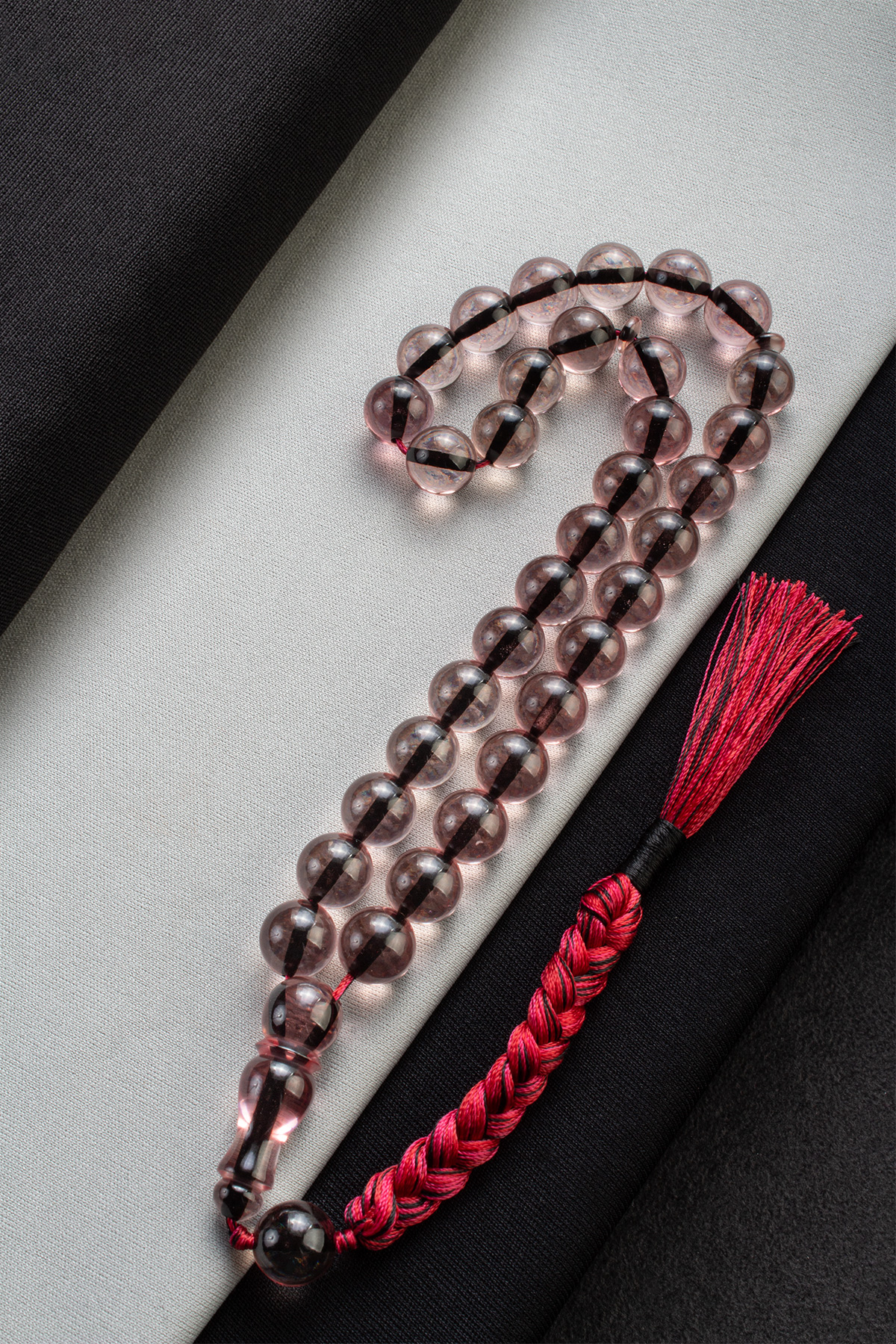 Ateş Kehribar Şeffaf Küre Kesim 12mm 33 lu Tesbih