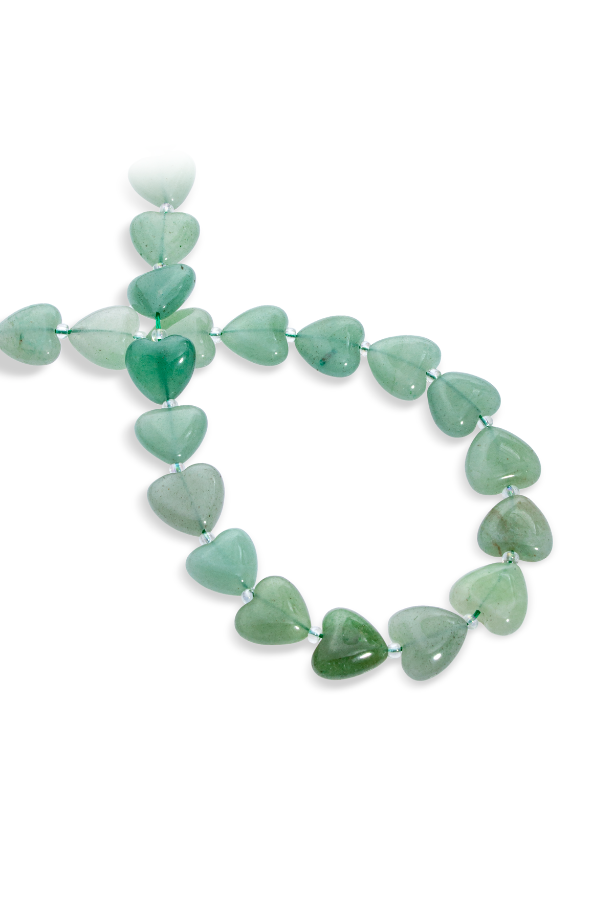 Aventurin Doğal Taş Kalp Kesim 15mm Dizi